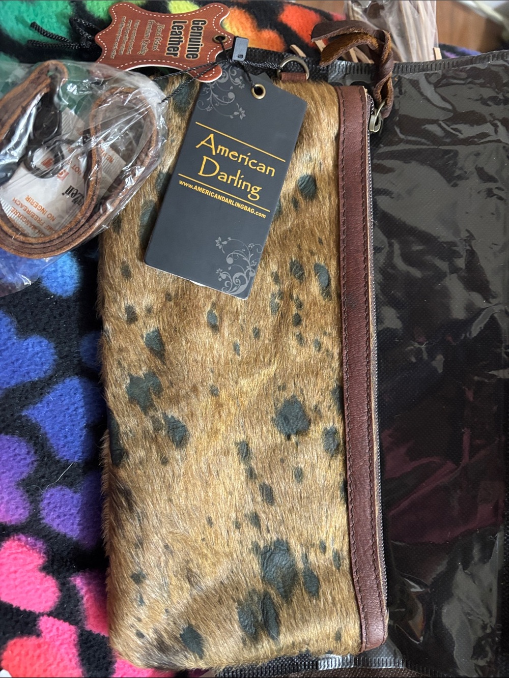 American Darling Leopard Hair-On Leather Crossbody - Brown & Black